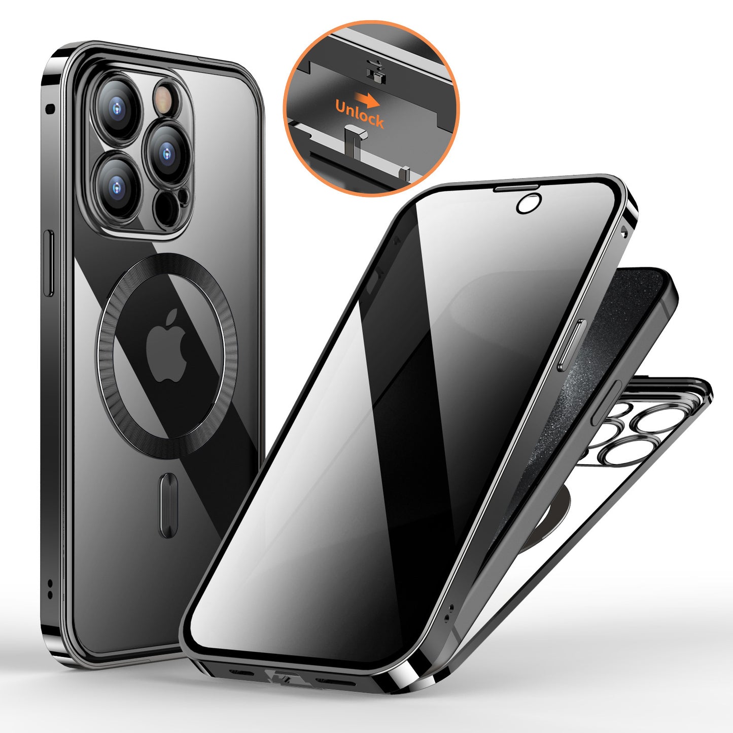 Anti-Privacy Metal Buckle Magnetic Phone Case