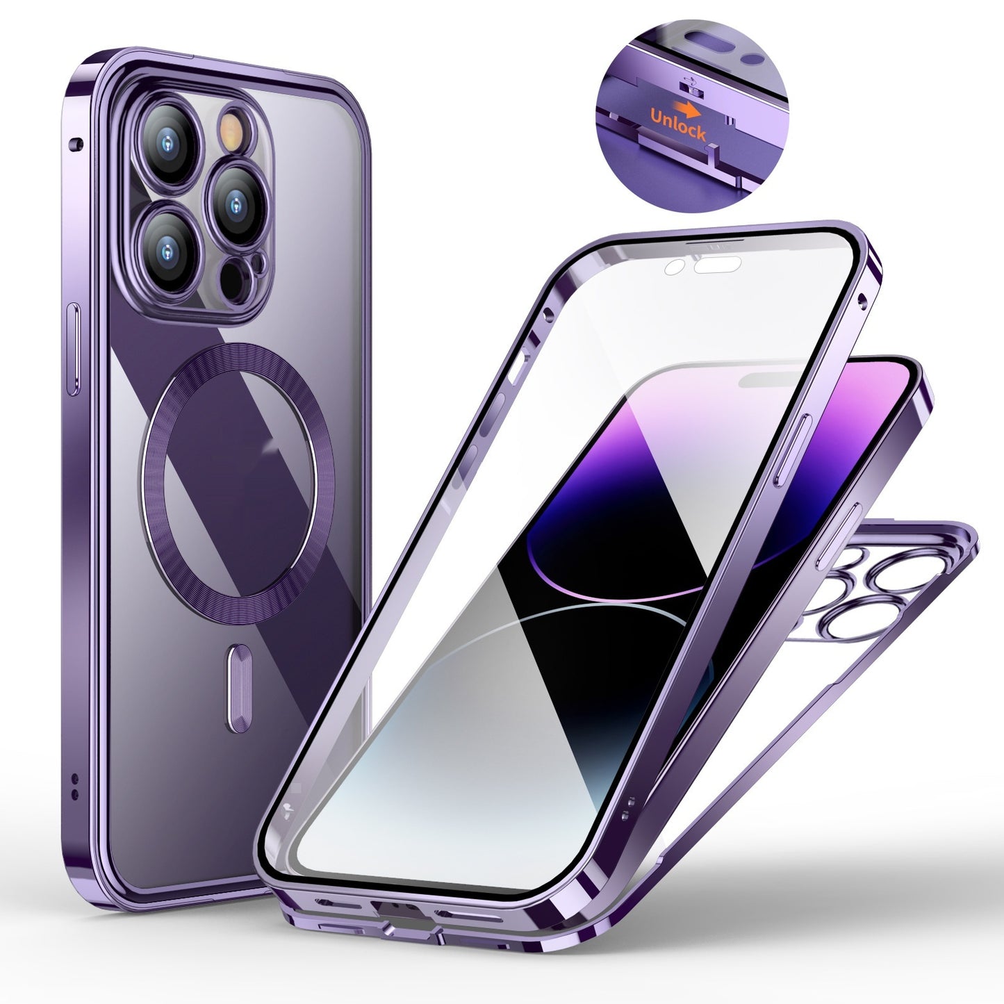 Anti-Privacy Metal Buckle Magnetic Phone Case