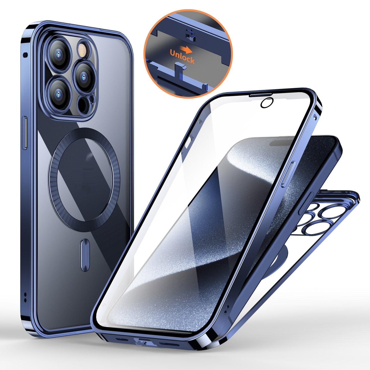 Anti-Privacy Metal Buckle Magnetic Phone Case