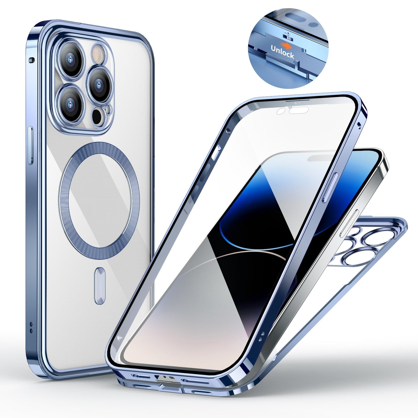 Anti-Privacy Metal Buckle Magnetic Phone Case