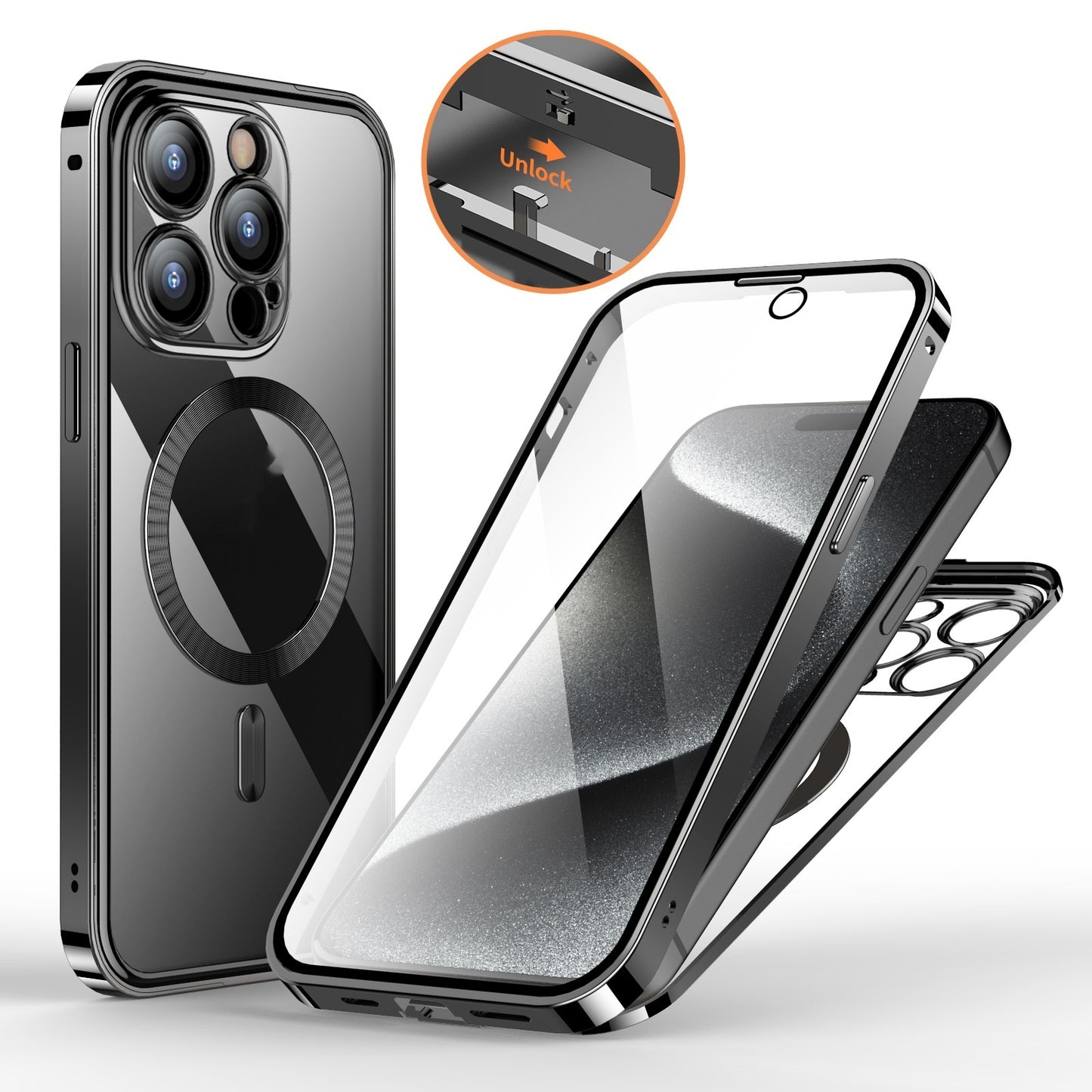 Anti-Privacy Metal Buckle Magnetic Phone Case