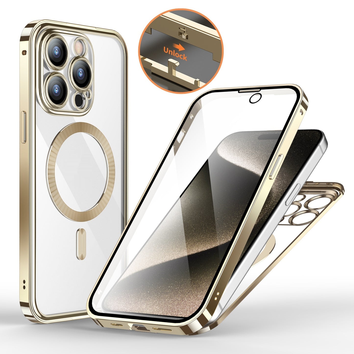 Anti-Privacy Metal Buckle Magnetic Phone Case