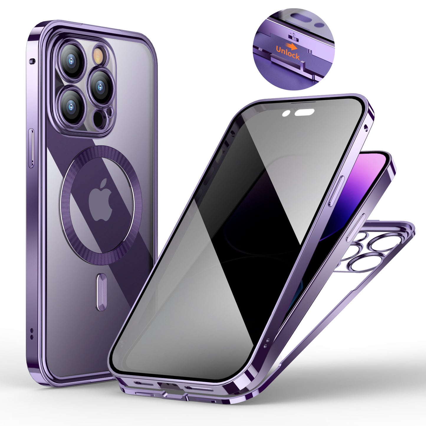 Anti-Privacy Metal Buckle Magnetic Phone Case