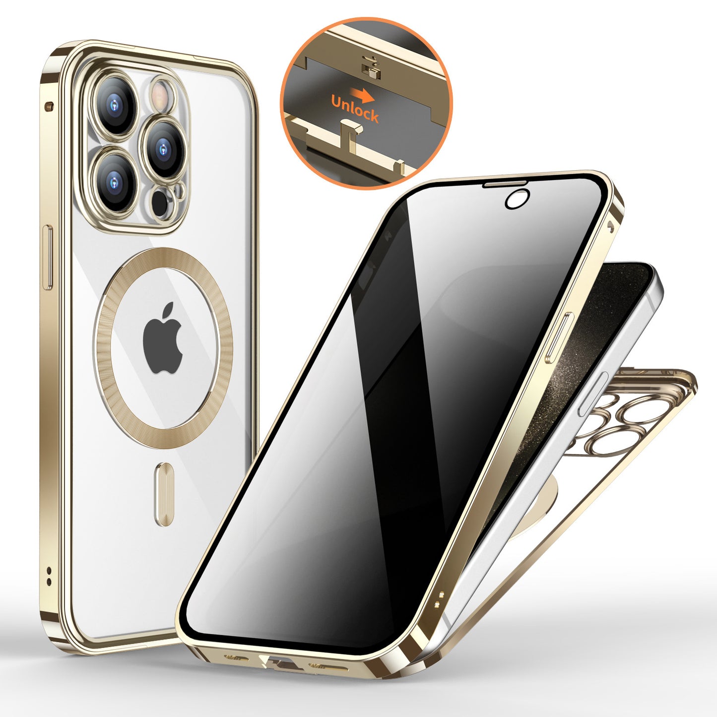 Anti-Privacy Metal Buckle Magnetic Phone Case