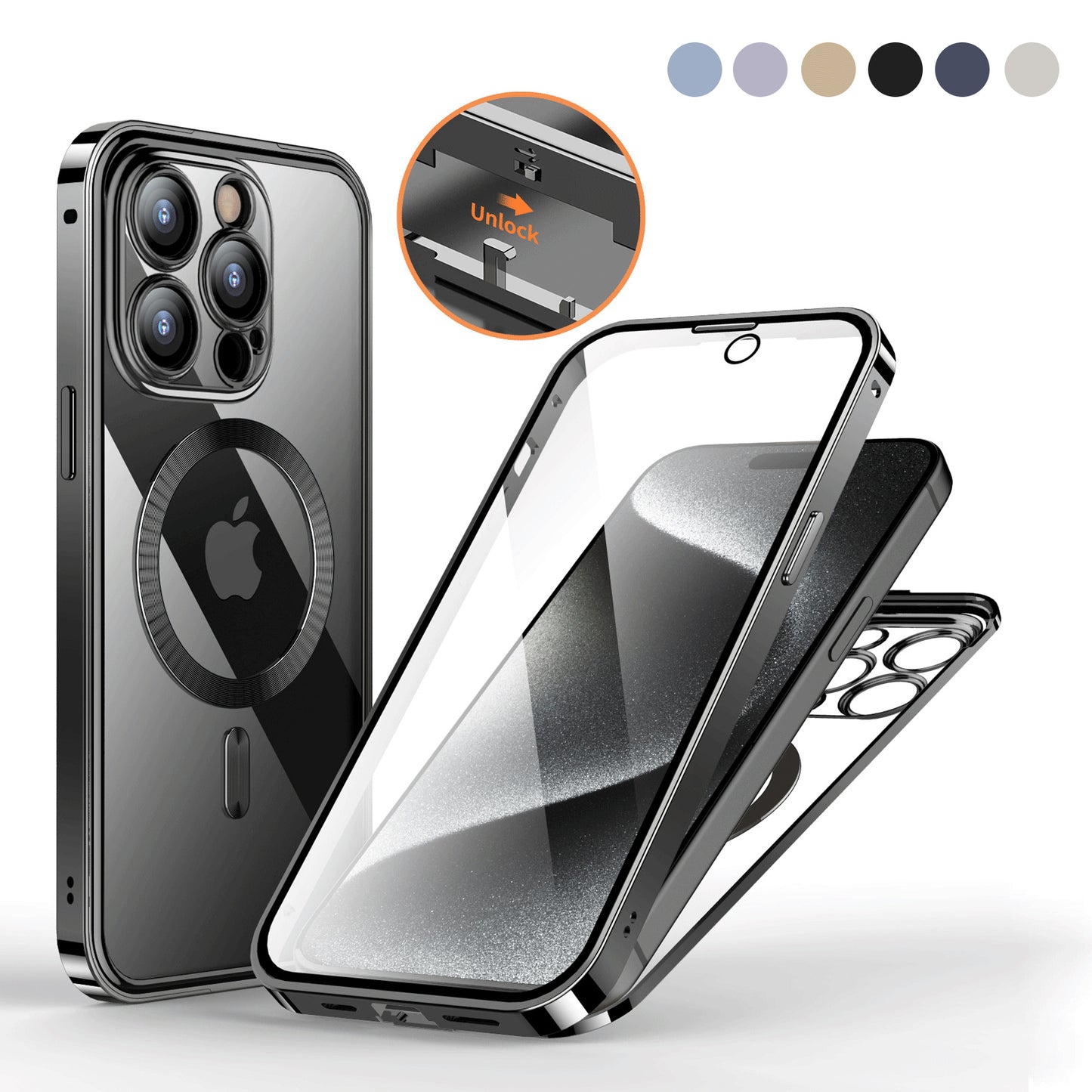 Anti-Privacy Metal Buckle Magnetic Phone Case