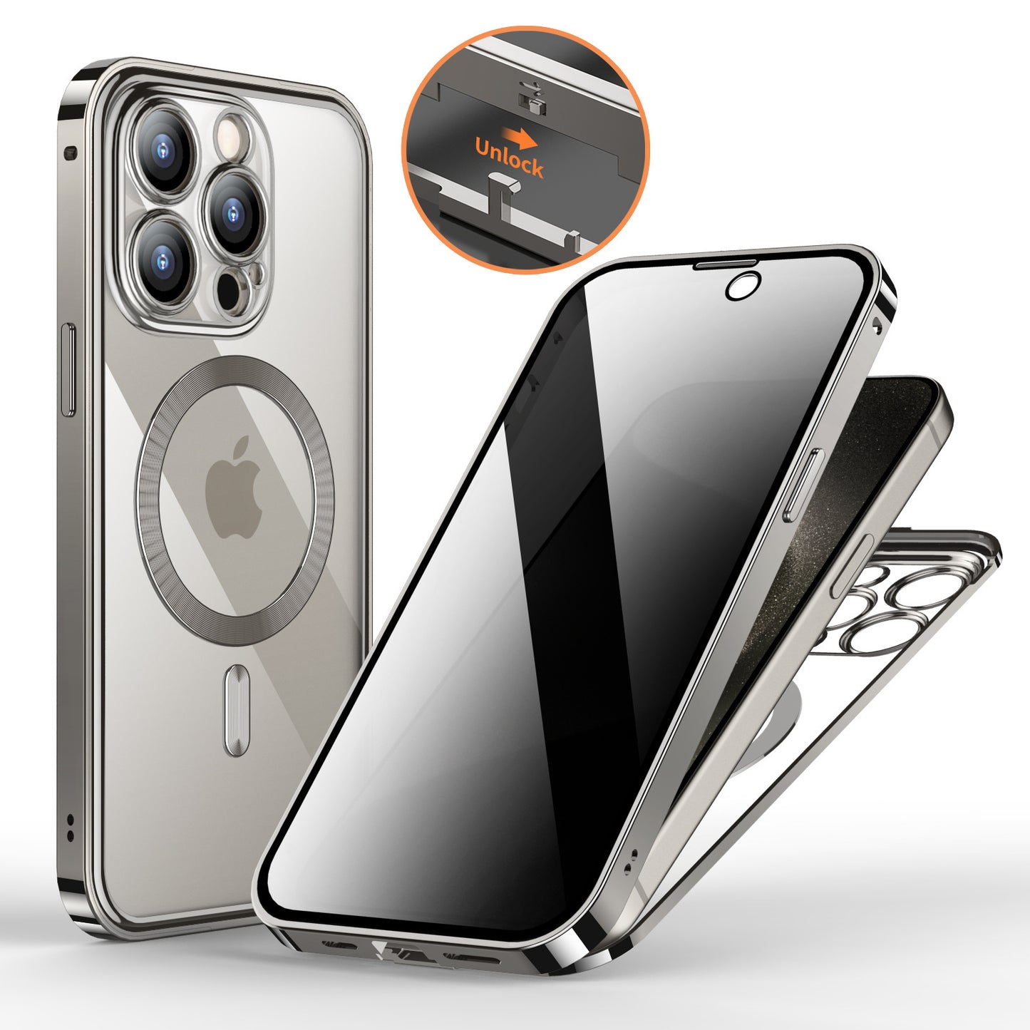 Anti-Privacy Metal Buckle Magnetic Phone Case