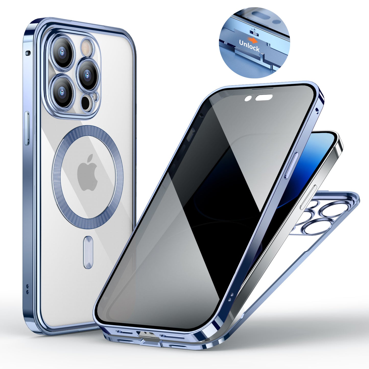 Anti-Privacy Metal Buckle Magnetic Phone Case