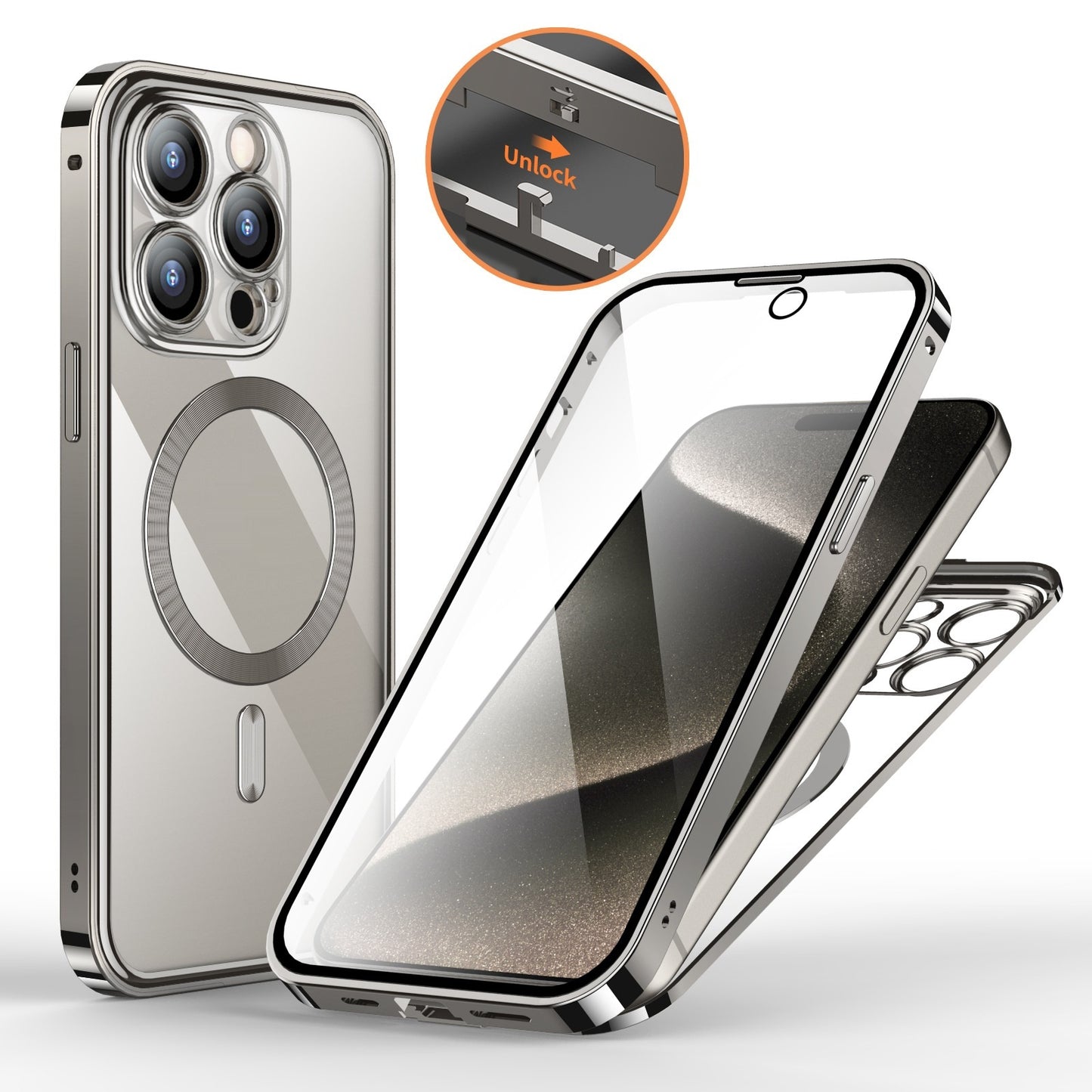 Anti-Privacy Metal Buckle Magnetic Phone Case
